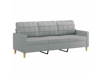 3-zitsbank lichtgrijs stof 180 cm breed - 35% korting!