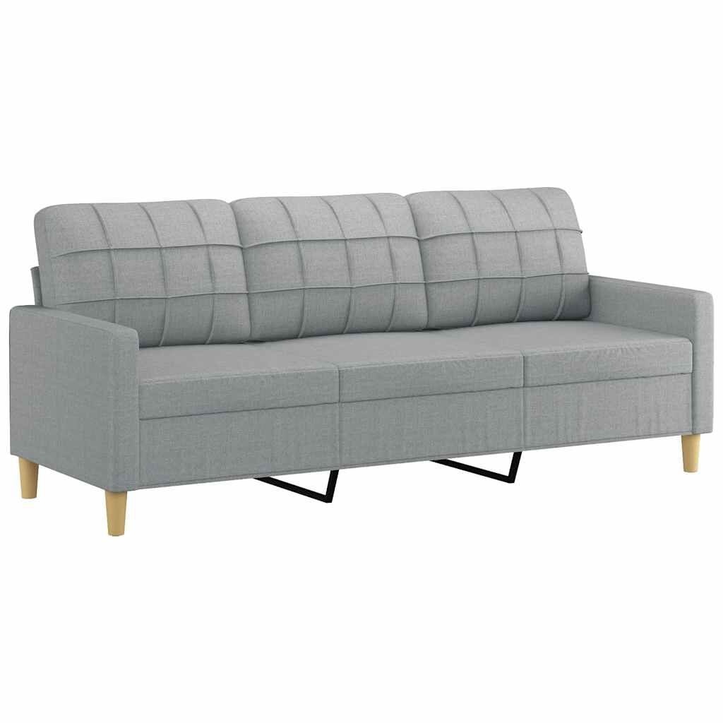 3-zitsbank lichtgrijs stof 180 cm breed - 35% korting!