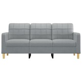 3-zitsbank lichtgrijs stof 180 cm breed - 35% korting!