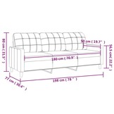 3-zitsbank lichtgrijs stof 180 cm breed - 35% korting!