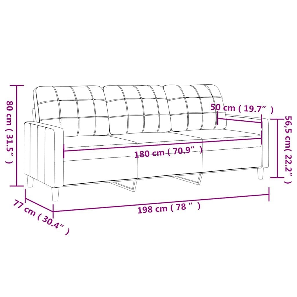 3-zitsbank lichtgrijs stof 180 cm breed - 35% korting!