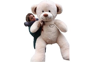 Grote Teddybeer Knuffel 160 cm Beige Bruin - EU Gemaakt