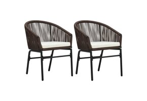 VidaXL Tuinstoelen 2 st. PE-rattan bruin - 35% Korting!