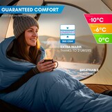 NORDMUT winterslaapzak -10 tot 0 graden, opvouwbare winterslaapzak voor buiten, geschikt voor kamperen, 1700 g – mummyslaapzak, waterafstotend, 350 GSM, met capuchon en verwarmende kraag