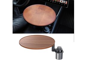 360° Draaibaar Autodienblad met Bekerhouder | Houten Tafel voor Laptop | 29% Korting