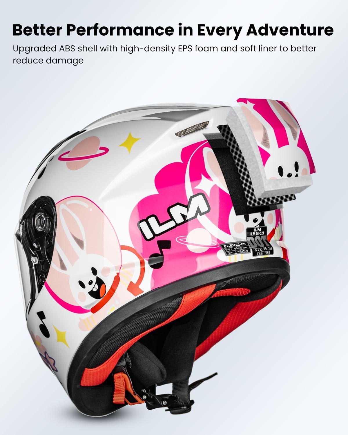 ILM Motorhelm Kinderen Volgelaats ECE Model MF521 - Maat XL