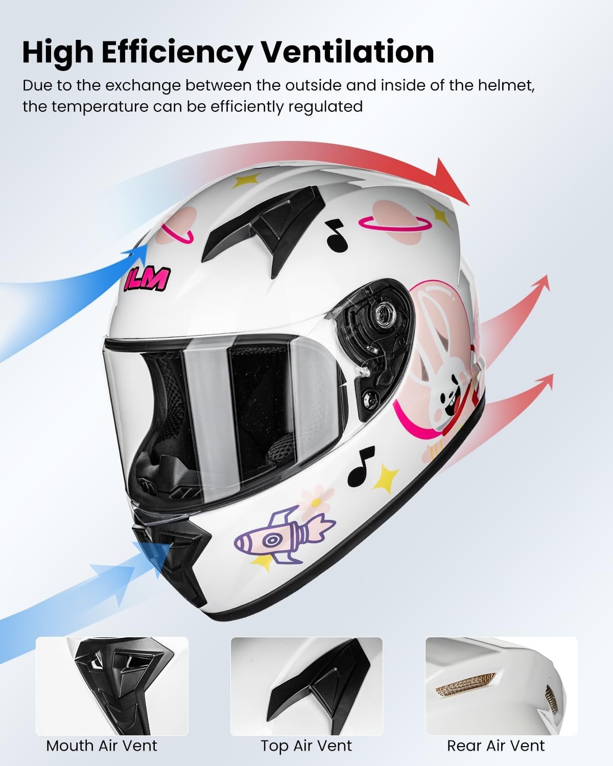 ILM Motorhelm Kinderen Volgelaats ECE Model MF521 - Maat XL