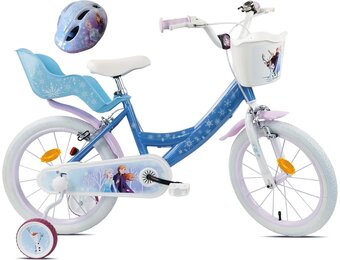 Kinderfiets Meisjes Frozen 16" met Helm - 35% Korting
