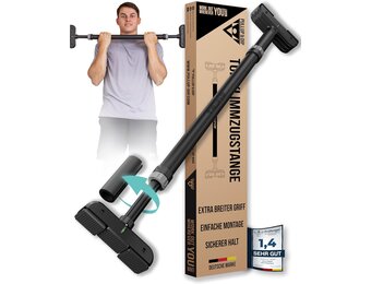 PULLUP & DIP Optrekstang voor deurkozijnen om op te hangen zonder schroeven en zonder verschuiven, professionele deurstang, optrekstang met gevoerde handgrepen