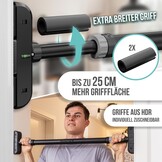 PULLUP & DIP Optrekstang voor deurkozijnen om op te hangen zonder schroeven en zonder verschuiven, professionele deurstang, optrekstang met gevoerde handgrepen