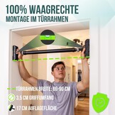PULLUP & DIP Optrekstang voor deurkozijnen om op te hangen zonder schroeven en zonder verschuiven, professionele deurstang, optrekstang met gevoerde handgrepen