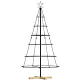 vidaXL Kerst Cone Boom met standaard Zwart 150 cm Staal