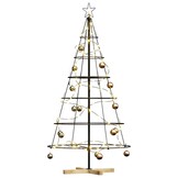 vidaXL Kerst Cone Boom met standaard Zwart 150 cm Staal