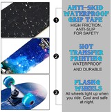 Skateboard, compleet skateboard van 31" x 8", 9 lagen, Canadees esdoornhout deck skateboard met kleurrijke knipperende wielen voor kinderen, tieners en volwassenen (blauw)