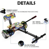 Hoverboard met zitbevestiging, combo, 6,5 inch, zelfbalancerende hoverboards met bluetooth-luidspreker en ledverlichting, voor kinderen, meisjes en jongens, inclusief go-kart