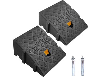 Curb Ramps, Gemaakt Van Stevig Kunststof, 2 Stuks Draagbaar Car Ramps Stoeprand Helling Voor Opritten, Trottoirs, Motoren, Scooters, Auto's, Met 2 Verlengbouten - Maat 27 x 25 x 13 cm