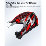 ILM kinderen Motocross Dirt Bike Motorhelm met Goggle Handschoenen ATV Off Road ECE B07,Rood Zwart,M