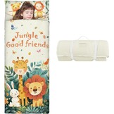 Slaapzak voor jongens meisjes, dutje mat voor kinderen met afneembaar kussen, warme peuter slaapzak voor slaapkamer kinderdagverblijf kleuterschool, cadeau voor verjaardag Kerstmis