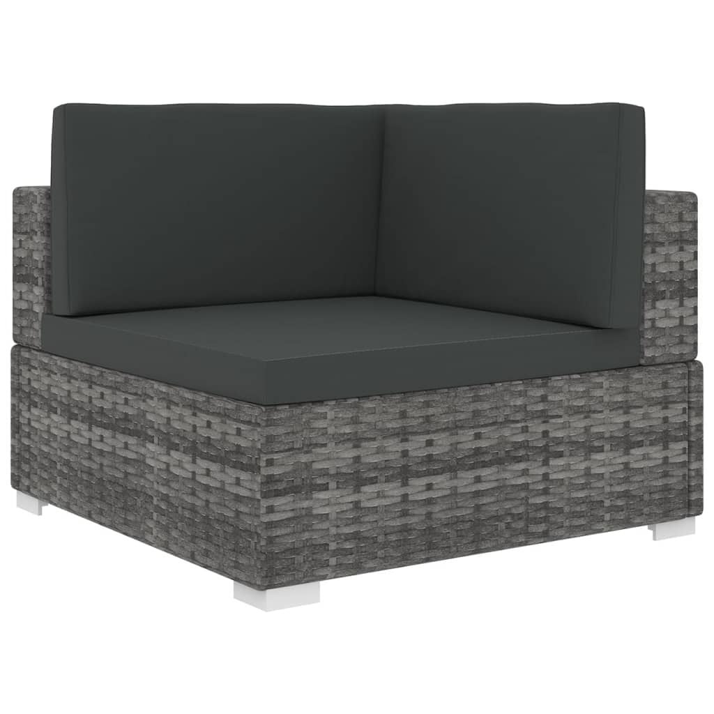 vidaXL Hoekbank Poly Rattan Grijs - 73% Korting