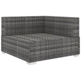 vidaXL Hoekbank Poly Rattan Grijs - 73% Korting