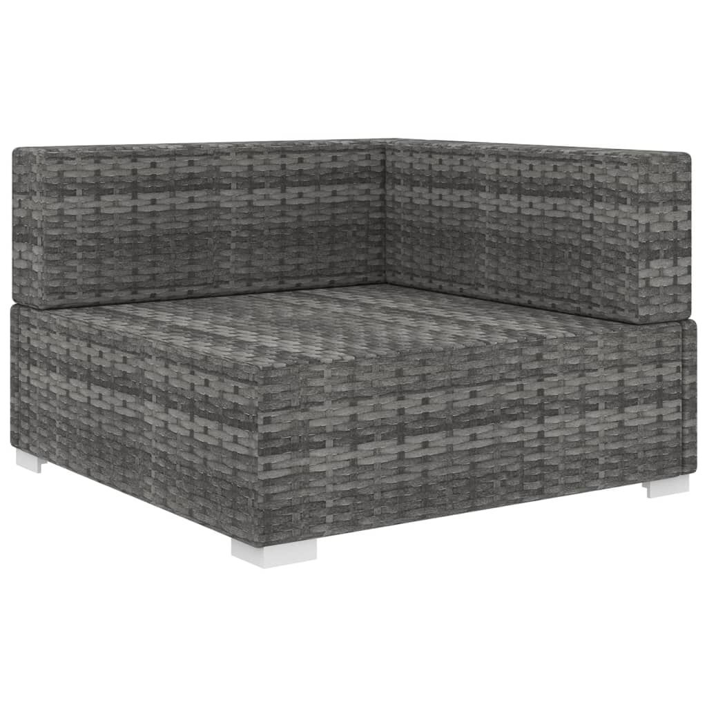 vidaXL Hoekbank Poly Rattan Grijs - 73% Korting
