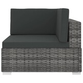 vidaXL Hoekbank Poly Rattan Grijs - 73% Korting