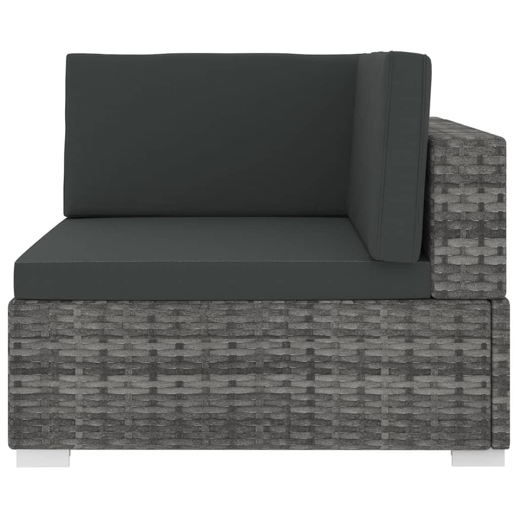 vidaXL Hoekbank Poly Rattan Grijs - 73% Korting