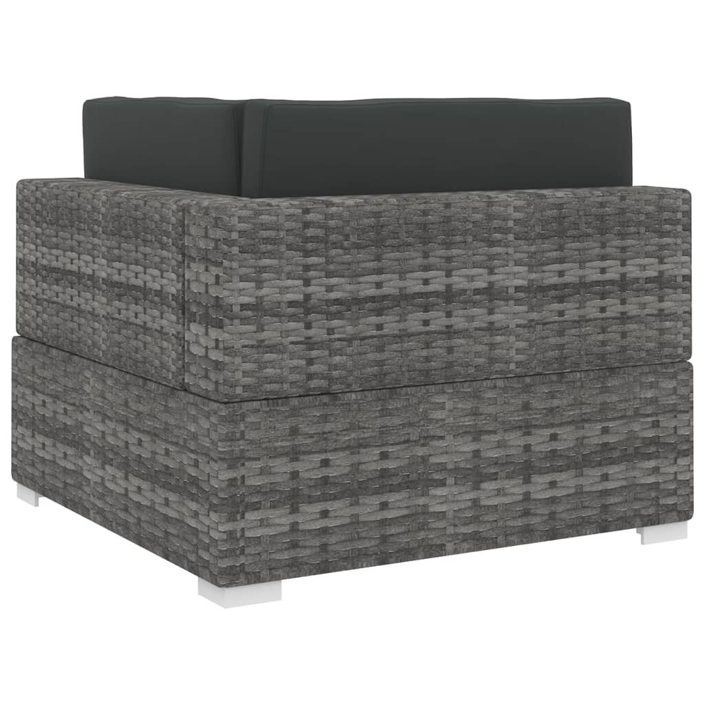 vidaXL Hoekbank Poly Rattan Grijs - 73% Korting