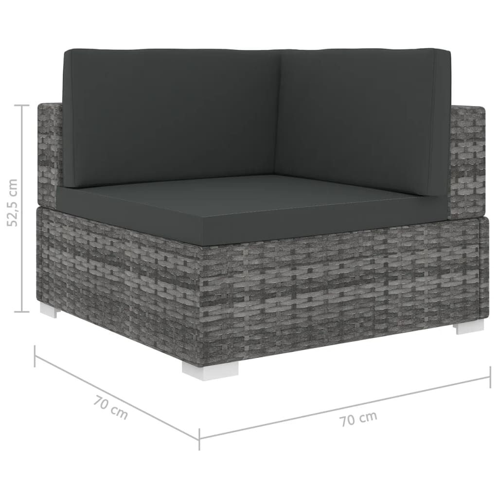 vidaXL Hoekbank Poly Rattan Grijs - 73% Korting