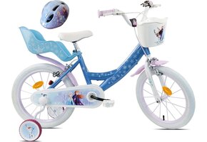 Kinderfiets Meisjes Frozen 16" met Helm - 35% Korting