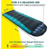 Bessport Slaapzak voor camping, 3-4 seizoenen, -8 °C - 20 °C, winterslaapzak, lichtgewicht, waterdicht en warm, voor volwassenen, rugzakreizen, kamperen, wandelen en reizen