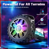 Hoverboard, 8,5 inch, all-terrain hoverboard, met bluetooth en ledlicht, sterke dubbele motor, geschikt voor volwassenen en kinderen, zilver