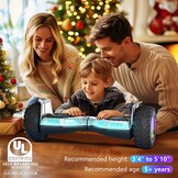 Hoverboard, 8,5 inch, all-terrain hoverboard, met bluetooth en ledlicht, sterke dubbele motor, geschikt voor volwassenen en kinderen, zilver