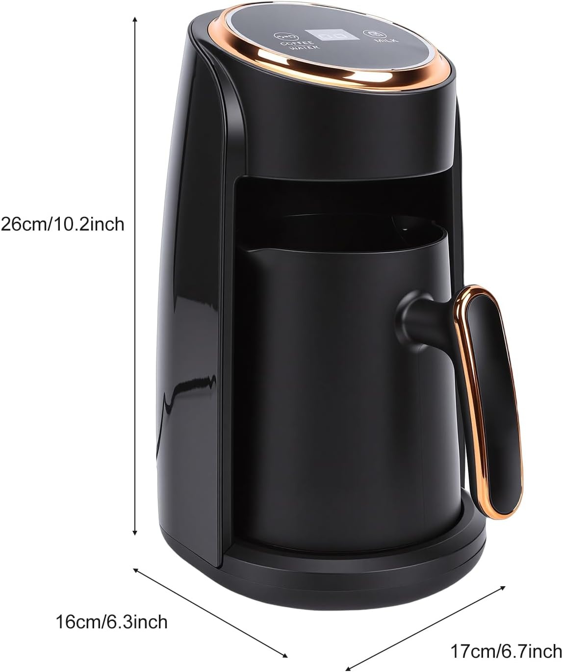 Turkish Coffee Maker, Automatic Turk Kahve Makinesi with 600W Steam System and Automatic Shut-Off, Perfect for 3-5 Cups Perfect Turk Kahve