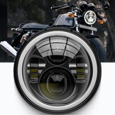 DREAMIZER 7 inch motorfiets led-koplamp met DRL wit Angel Eye indicator barnsteen compatibel met Harley Electra Glide, Softail 1984-2018, Street Glide 2006-2014, Wrangler JK TJ.