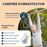 HUDORA Turnreck Fabian Standard/Pro - enkel/dubbele turnstang voor kinderen en volwassenen - 4-voudig in hoogte verstelbare gymnastiekstang - belastbare outdoor fitnessstang tot 100 kg