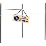 HUDORA Turnreck Fabian Standard/Pro - enkel/dubbele turnstang voor kinderen en volwassenen - 4-voudig in hoogte verstelbare gymnastiekstang - belastbare outdoor fitnessstang tot 100 kg