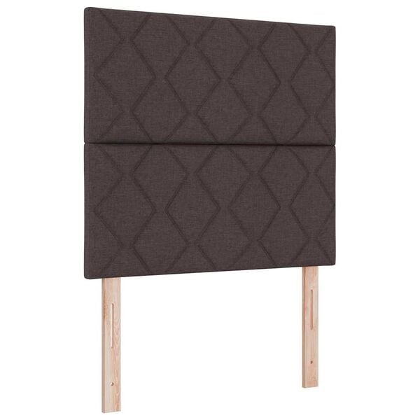 vidaXL Donkerbruin Stoffen Hoofdbord Geometric 100 cm - 79% Korting!