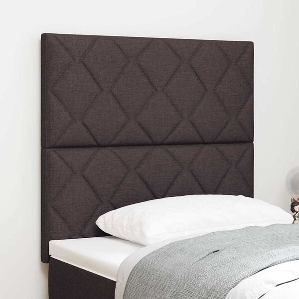 vidaXL Donkerbruin Stoffen Hoofdbord Geometric 100 cm - 79% Korting!