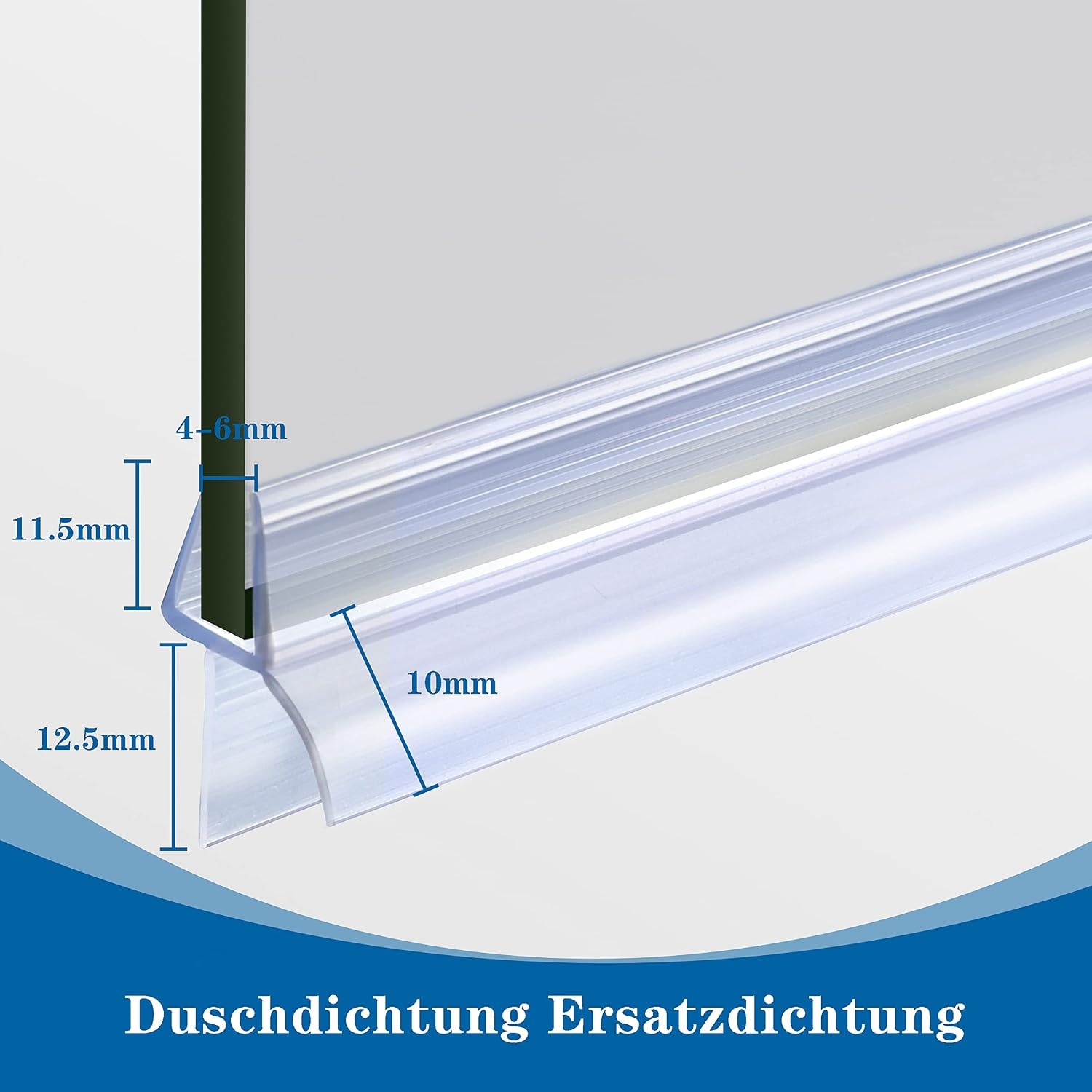 Douchedeur Afdichting 2x 80cm (4-6mm glas) - Transparant PVC