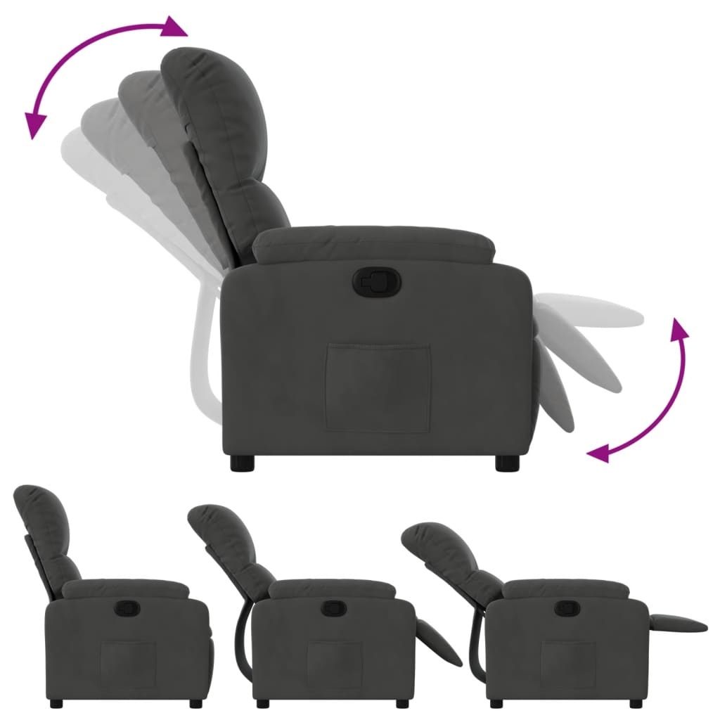 Verstelbare Fauteuil Microvezelstof Donkergrijs - 88% Korting