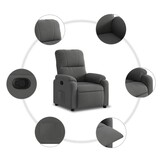 Verstelbare Fauteuil Microvezelstof Donkergrijs - 88% Korting