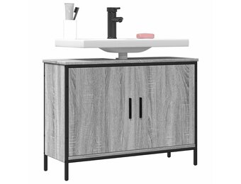 vidaXL Wastafelkast 80x30x60 cm bewerkt hout grijs sonoma eikenkleurig