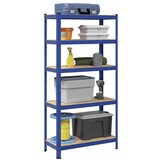 vidaXL Opbergrek 5-laags staal & bewerkt hout blauw