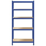 vidaXL Opbergrek 5-laags staal & bewerkt hout blauw