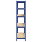 vidaXL Opbergrek 5-laags staal & bewerkt hout blauw