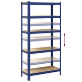 vidaXL Opbergrek 5-laags staal & bewerkt hout blauw