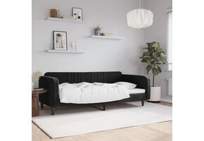 vidaXL Slaapbank Fluweel Zwart 90x200 cm - 52% Korting