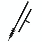 Grondboor met handvat en schroefkop (dubbele schroef) 80 mm (zwart)