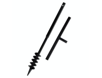 Grondboor met handvat en schroefkop (dubbele schroef) 80 mm (zwart)
